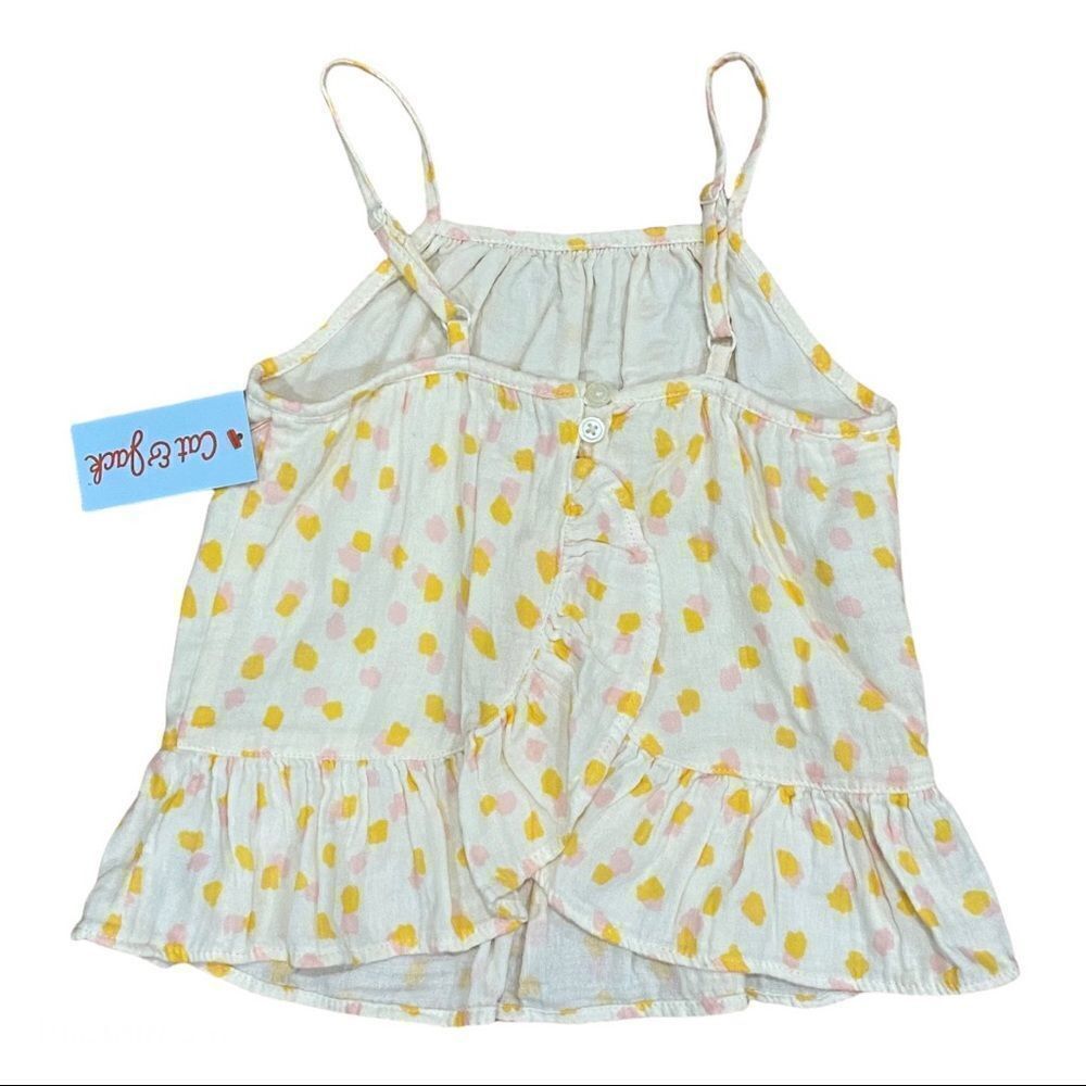 Cat & Jack Girls Ruffle Polkadot Top - Picture 3 of 5